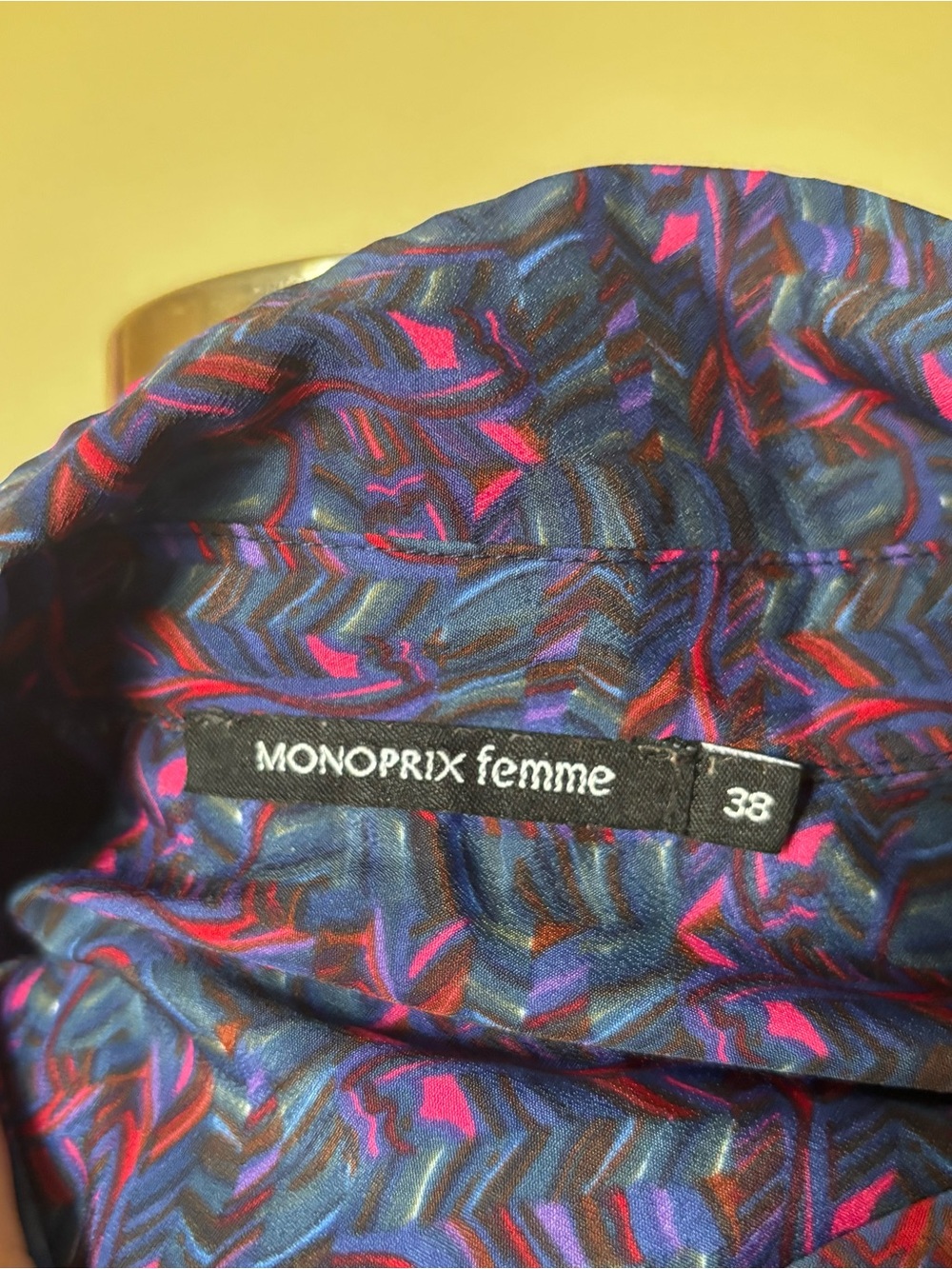 Printed Navy & Purple Button-Down Shirt - Picture 2 of 2